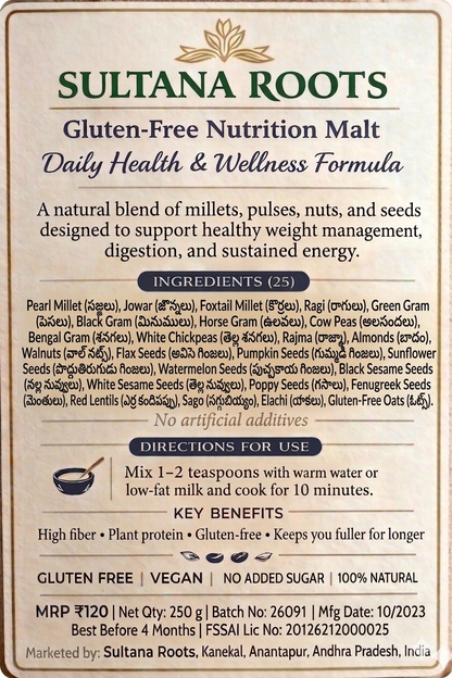 Gluten-Free Nutrition Malt Powder 250g